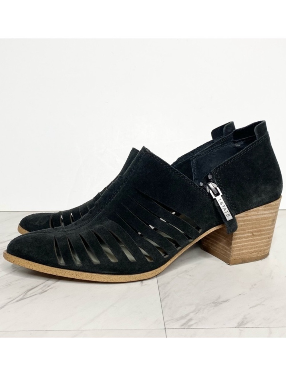 1. State Arnet Black Suede Bootie 10M